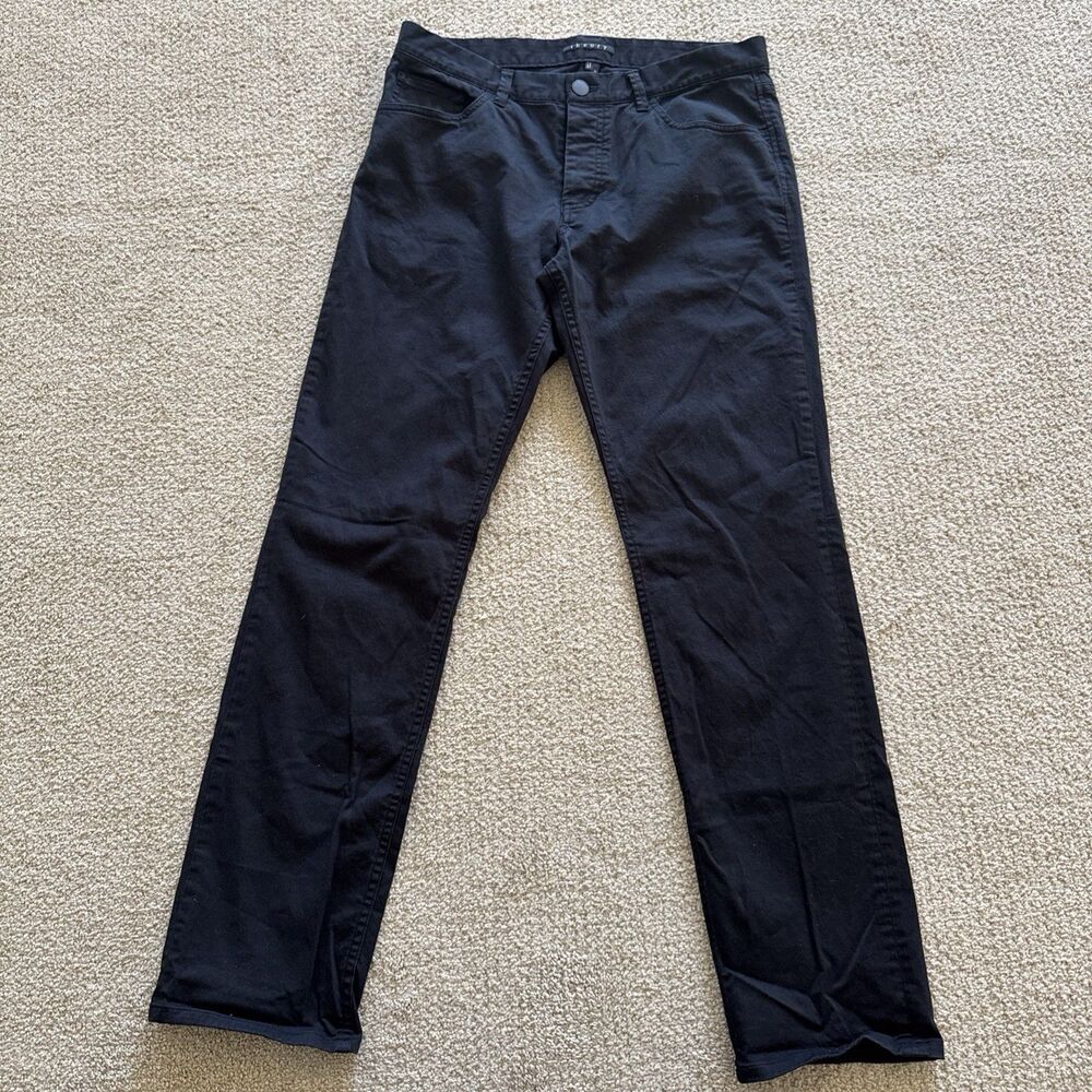 Theory Pants Mens 32x30 Black Haydin Writer Straight Slim Fit Stretch